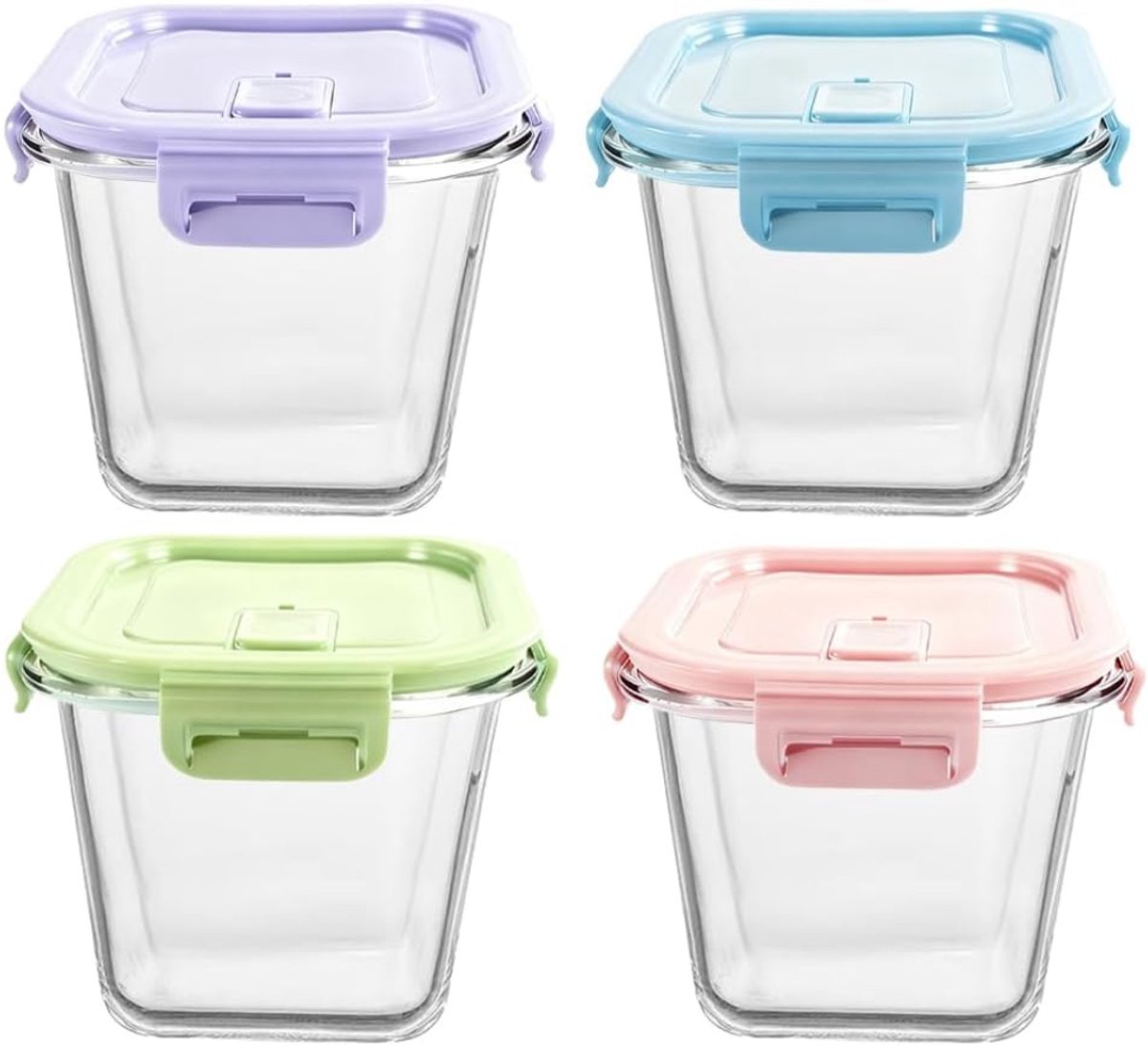 MRKK® Glazen Vershoudbakjes - Glazen Opbergbakjes - Met Deksel