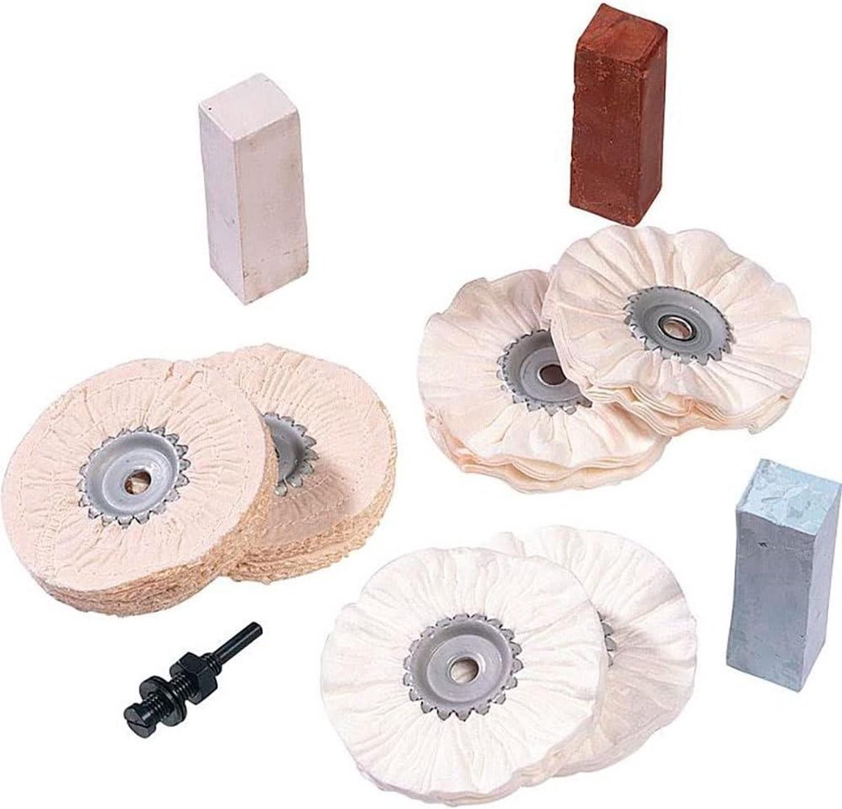 Polijstset - Poetsmateriaal set - Auto polijsten - Langere levensduur - Ø 100 mm - Multicolor