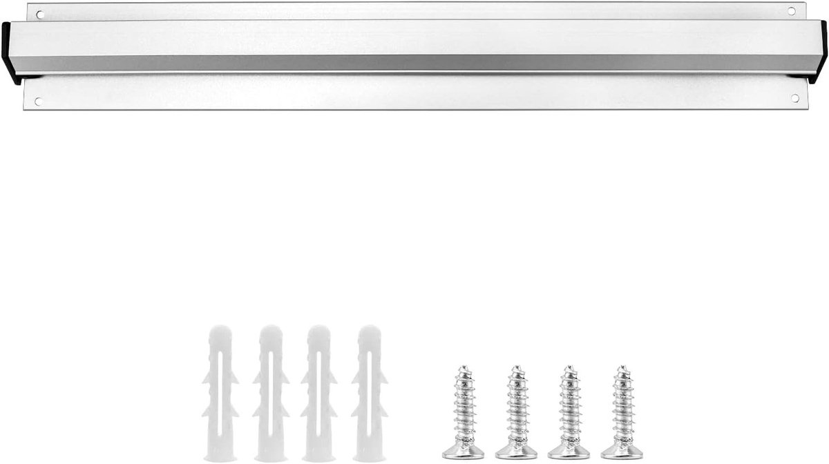 Wandmontage ontvangsthouder van aluminium met klemrail voor horeca, cafés en bars (40 cm)