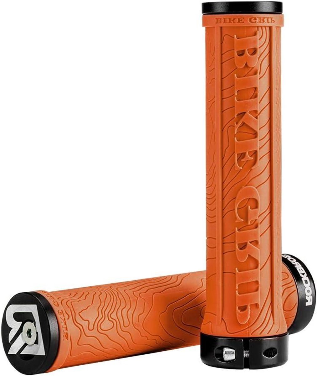 Fietsstuurgrepen Antislip - Fietsgrips Handvatten - Veilig Fietsen - Aluminium Lock-on Ring - 22.2 mm - Oranje