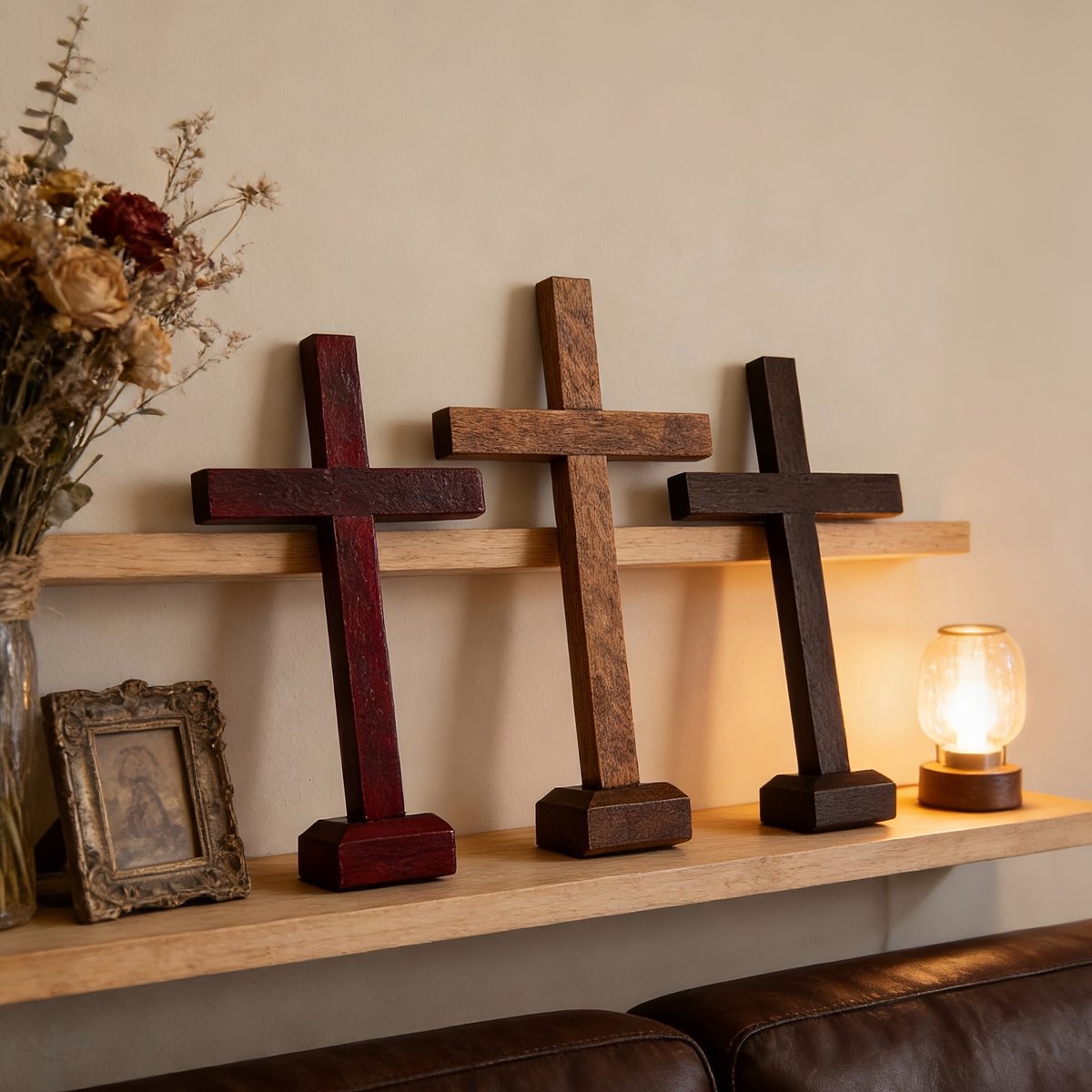 VANDAAG VERZONDEN - 3 STUKS - Houten Kruis - Cor&Sinho® - Groot 10cm - Christelijk - Jezus - Bijbel - Pasen Goede Vrijdag