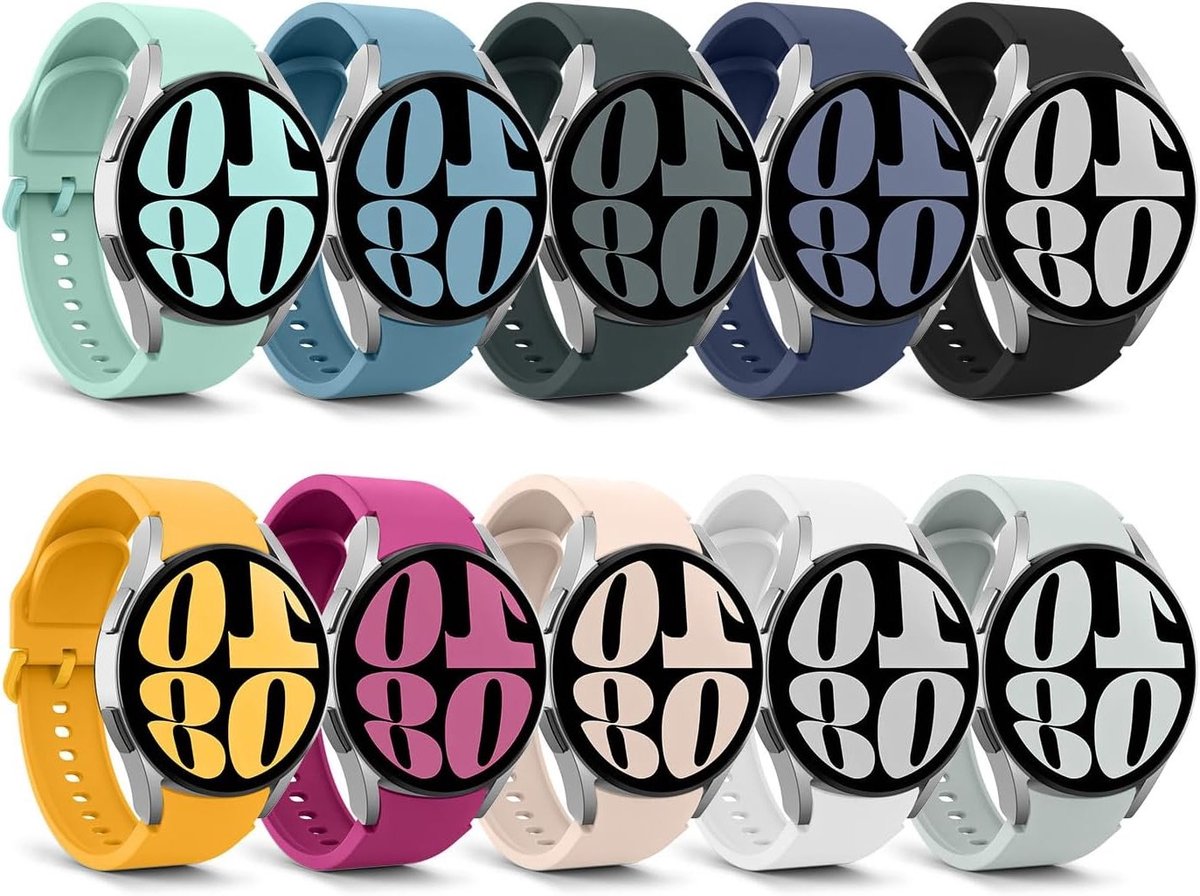 Zachte siliconen vervangband voor Samsung Galaxy Watch 7, 6, 5 en 4 - Multicolour, 40 mm en 44 mm, lichtgewicht en comfortabel voor dagelijks gebruik