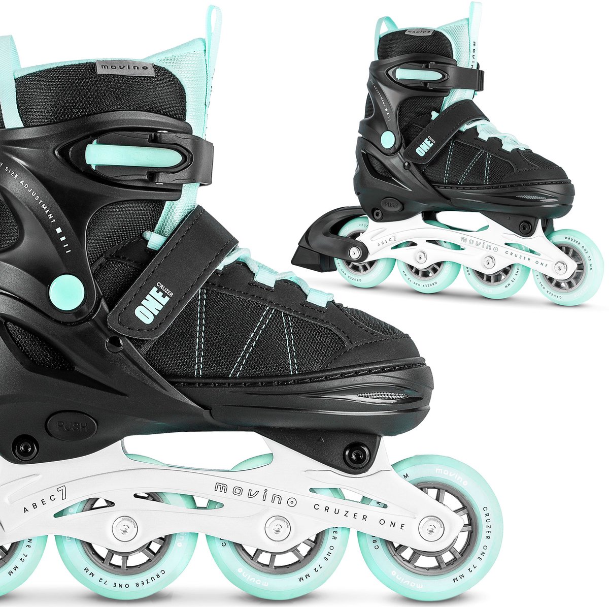 Movino Cruzer One Inline Skates Skeelers Lagers ABEC-7 Draagkracht tot 100 kg Verstelbare Zwart