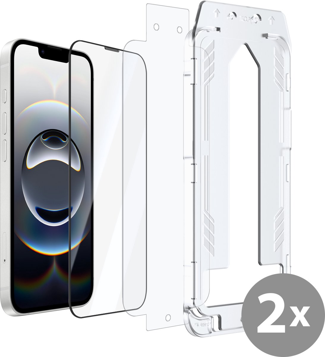 Just in Case screenprotector geschikt voor iPhone 17e / 16e - Screenprotector met Applicator - 2 Stuks