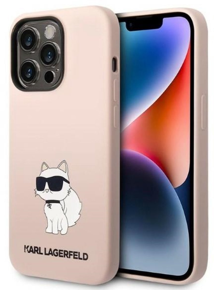 Karl - Lagerfeld - KLHCP14XSNCHBCP iPhone - 14 - Pro - Max - 6.7 - hardcase - roze/roze - Siliconen - Choupette