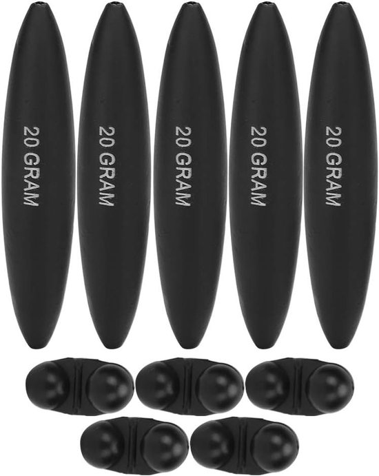 SnelShoppen - 5-Delige Drijvende Klassieke Vissersfloat, Draagbare EVA Meerval Floats met Bel, Hoogwaardige Zwarte Vissersaccessoires (20g) voor Alle van Snelshoppen — afbeelding 4