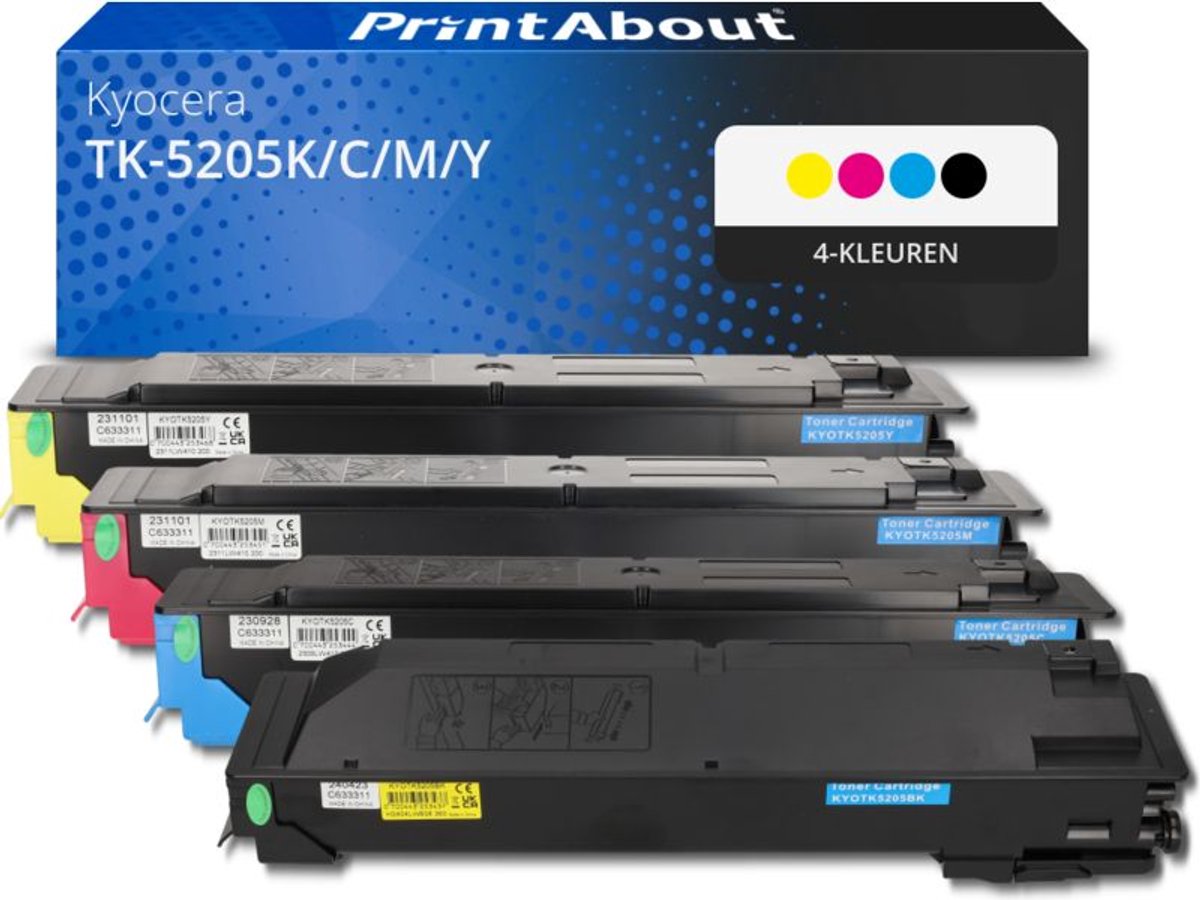 PrintAbout Huismerk Kyocera TK-5205K/C/M/Y Toner 4-kleuren Voordeelbundel