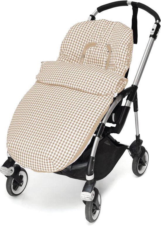 Voetenzak en luiertas - Kinderwagen set - Baby comfort - Handgemaakt katoen - 35x36x10 cm - Zandkleurig — afbeelding 4