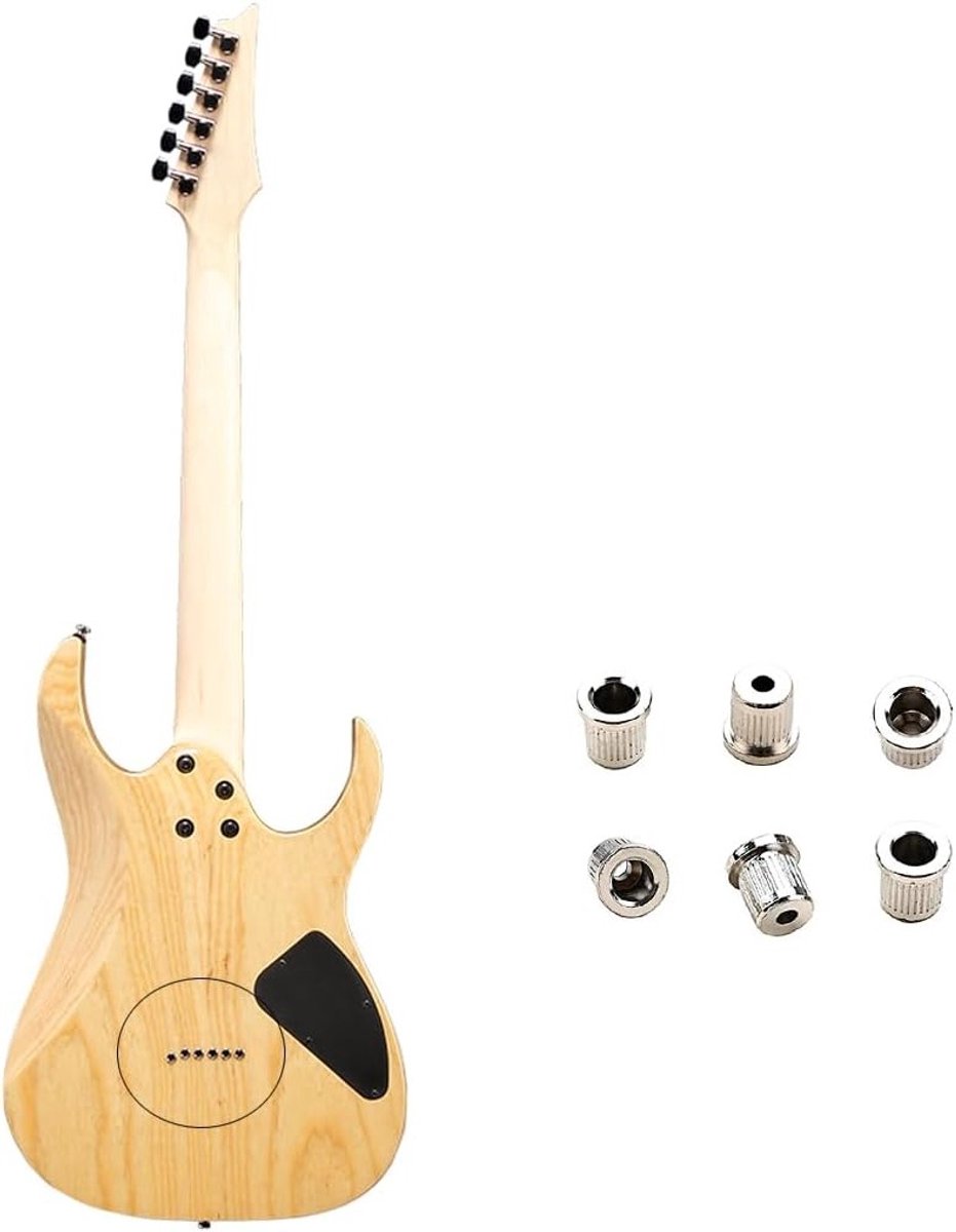 Set van 6 Messing Ferrules voor Elektrische Gitaar - Vervangingsonderdelen voor Snaren en Hardware