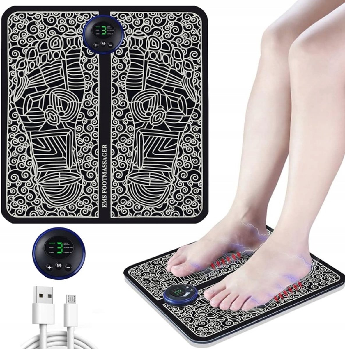 Elektromusculaire stimulator (EMS) voet- en handmassageapparaat acupressuur massagepad