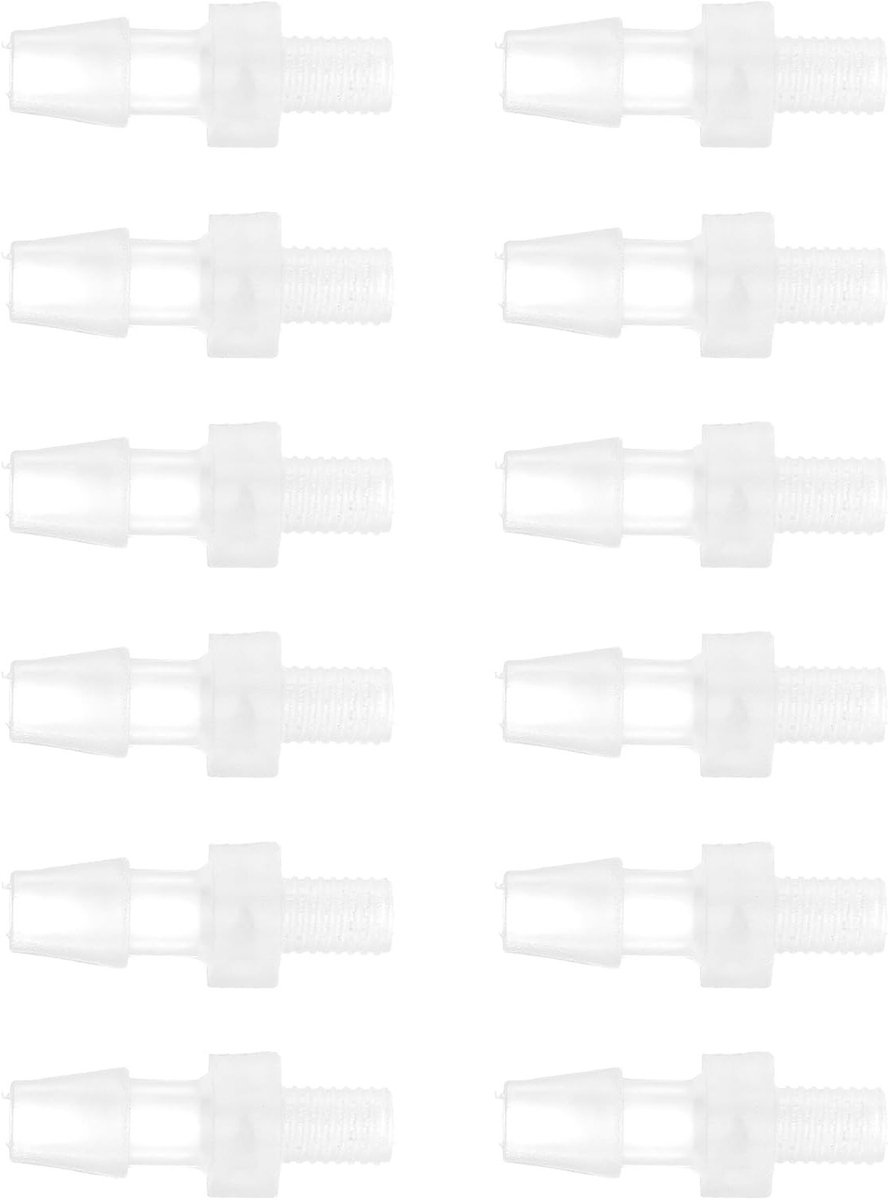 Kunststof beslag adapter voor buitendraad M5, 3/16 inch, transparant PP, 10 stuks voor diverse toepassingen