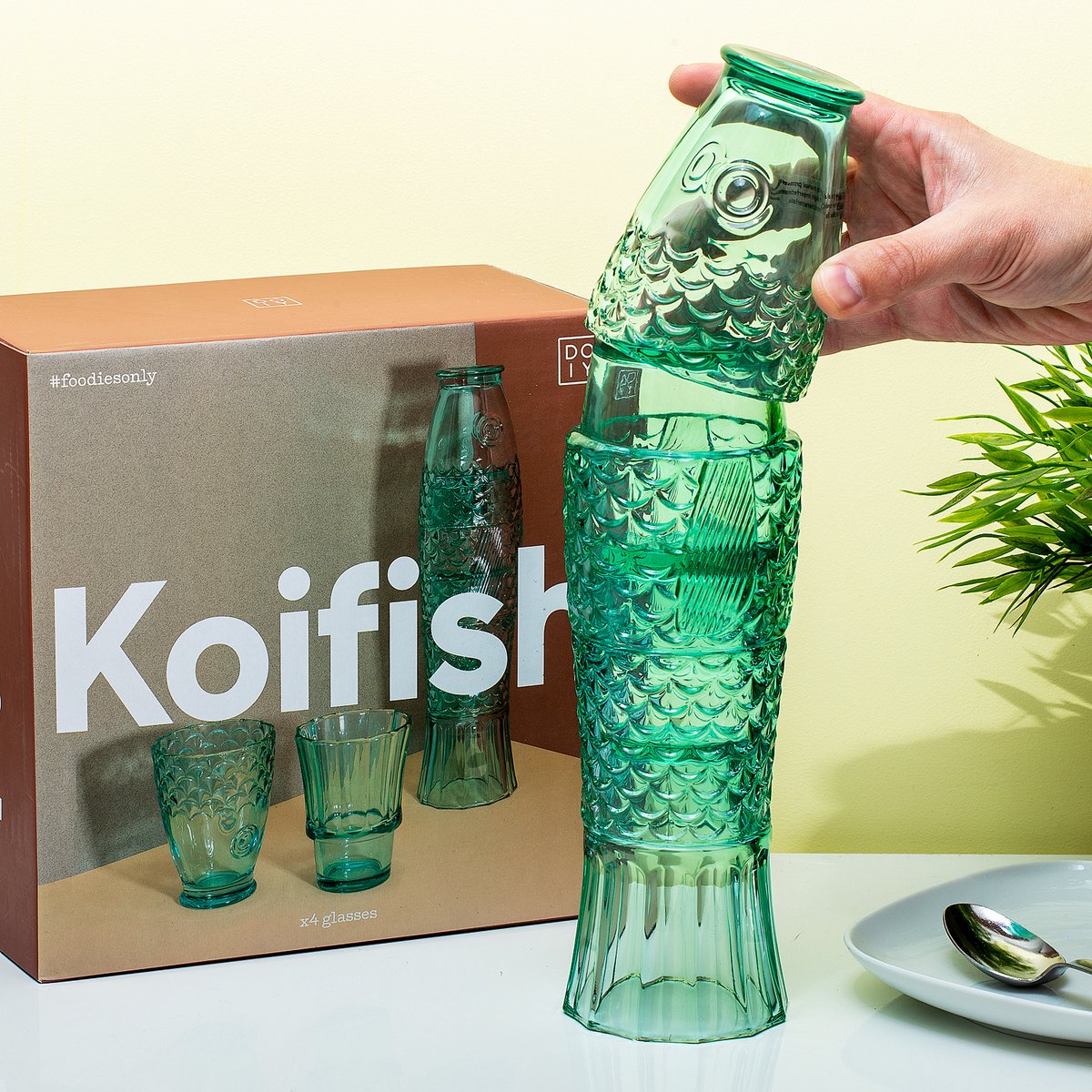 DOIY - Glazenset 'Koifish', mint