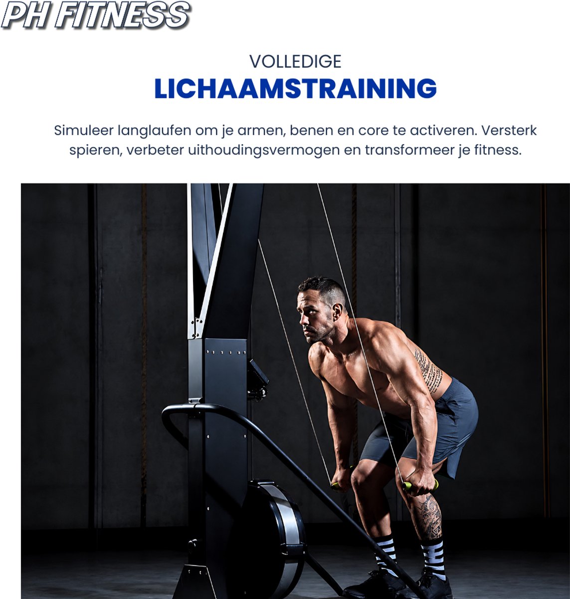 PH Fitness Ski Machine Compacte Full Body Trainer met - afbeelding 2