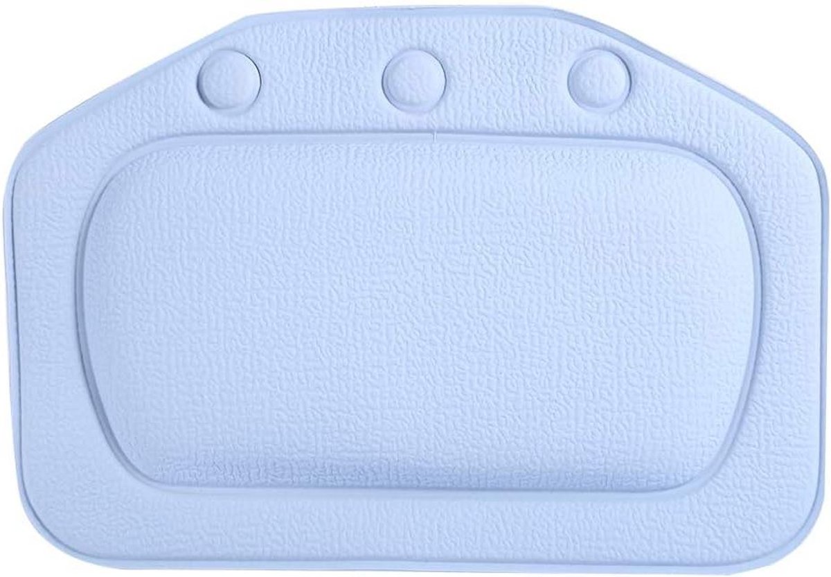 Badkussen Neksteun - Badkuip Kussen - Ontspannend Badaan - Sterke Zuignappen - 21x31cm - Blauw