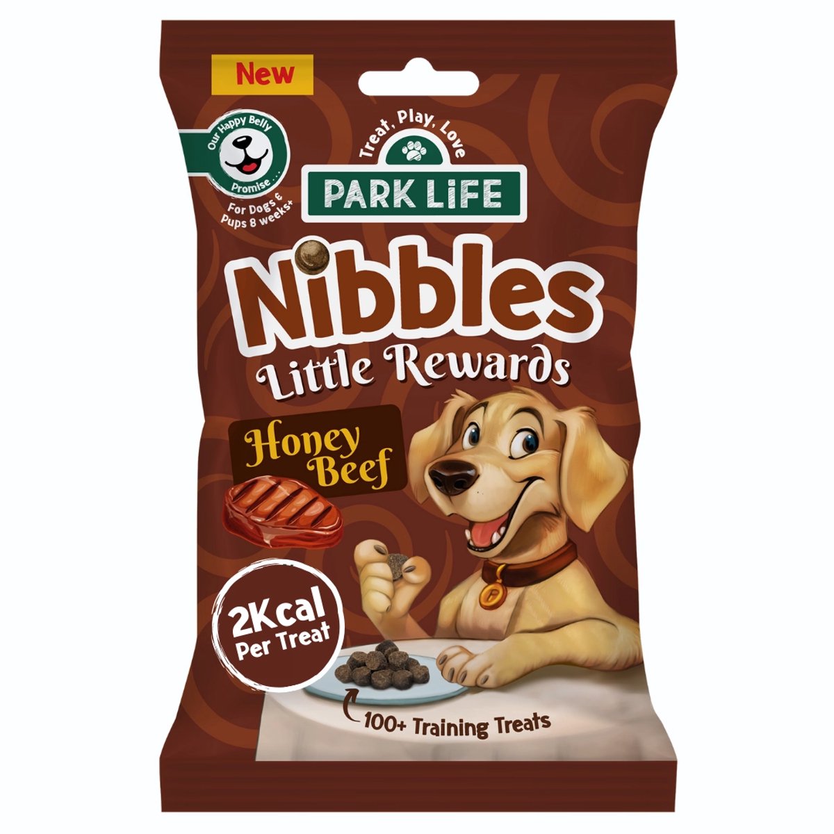 Park Life Nibbles Little Rewards Hondensnacks – Rund & Honing – Trainingssnacks – Graanvrij – 100% Natuurlijk – 2 kcal per snack - 80g