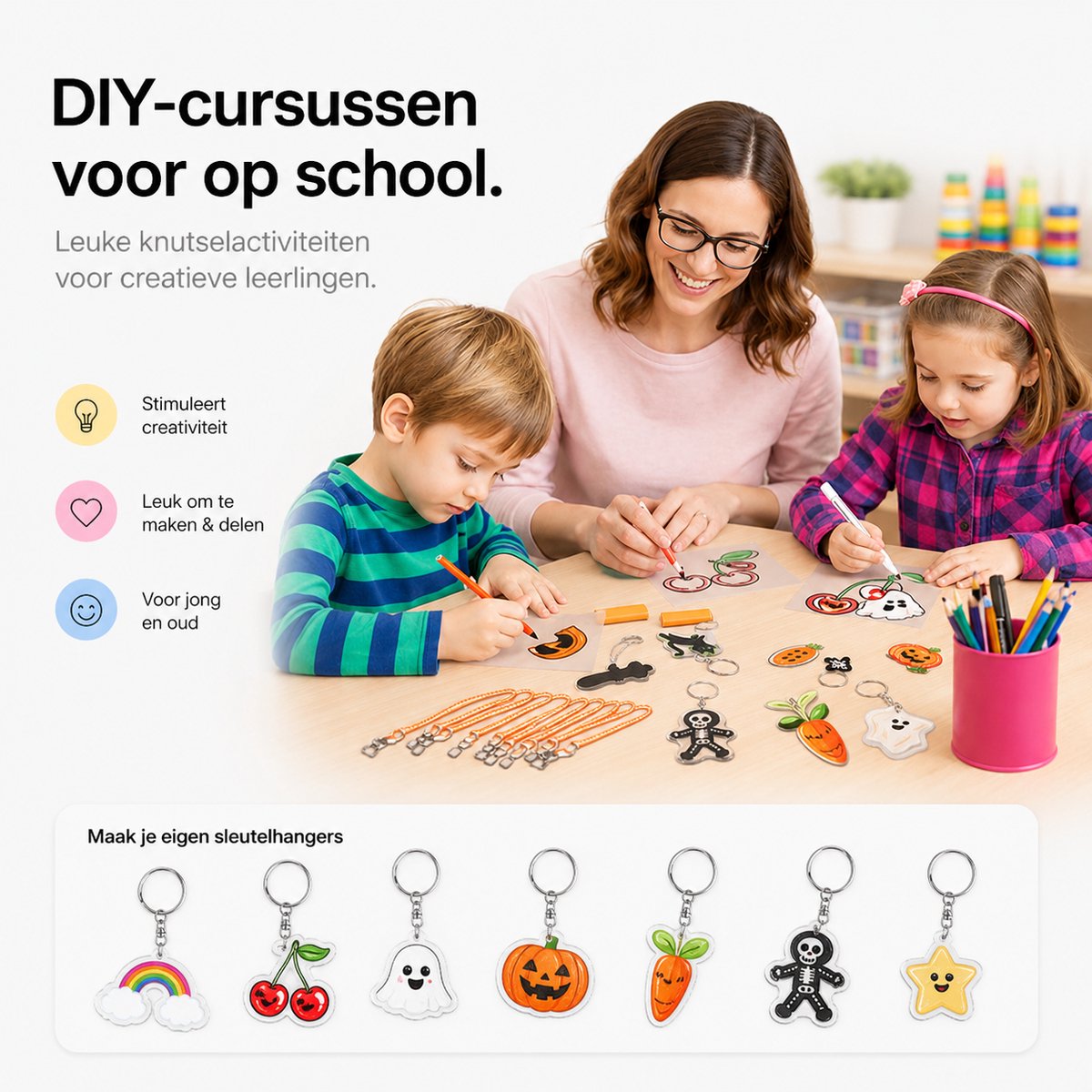 BOTC Krimpfolie set - 164-Delig Krimpie Dinkie Pakket - Krimpfolie Knutselpakketten - Krimpfolie vellen - Knutselen Krimpie Dimpie – Sieraden en sleutelhangers maken — afbeelding 7