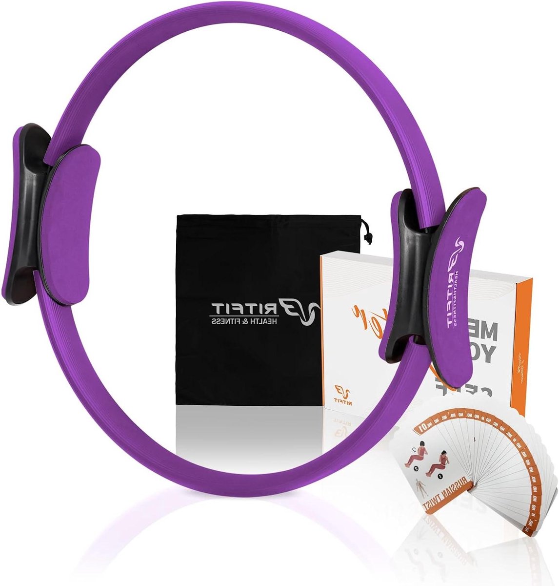 Pilates Ring - Fitness Cirkel - Spierversterking Thuis - Krachtige Weerstand - 14 inch - Paars