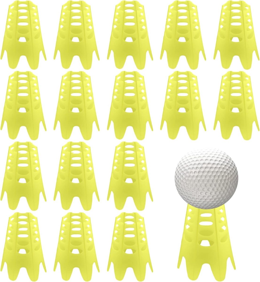 16 Stuks Plastic Golf Tees voor Simulator en Training - Ideaal voor Thuis en Buiten, Geschikt voor Golfliefhebbers