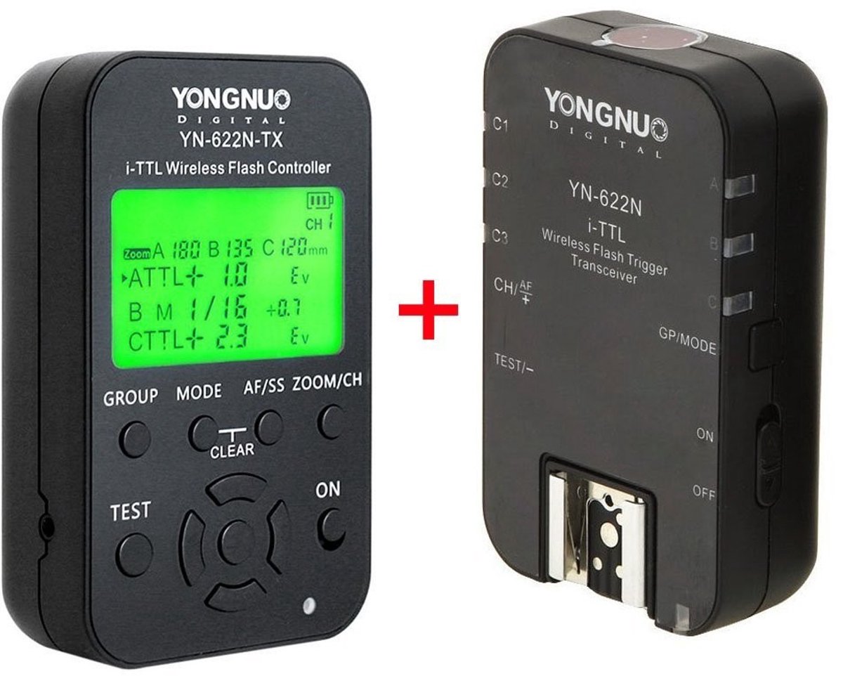 Allecto - Yongnuo YN622N-KIT i-TTL Wireless Flitser voor Nikon met LED Display en Diffuser