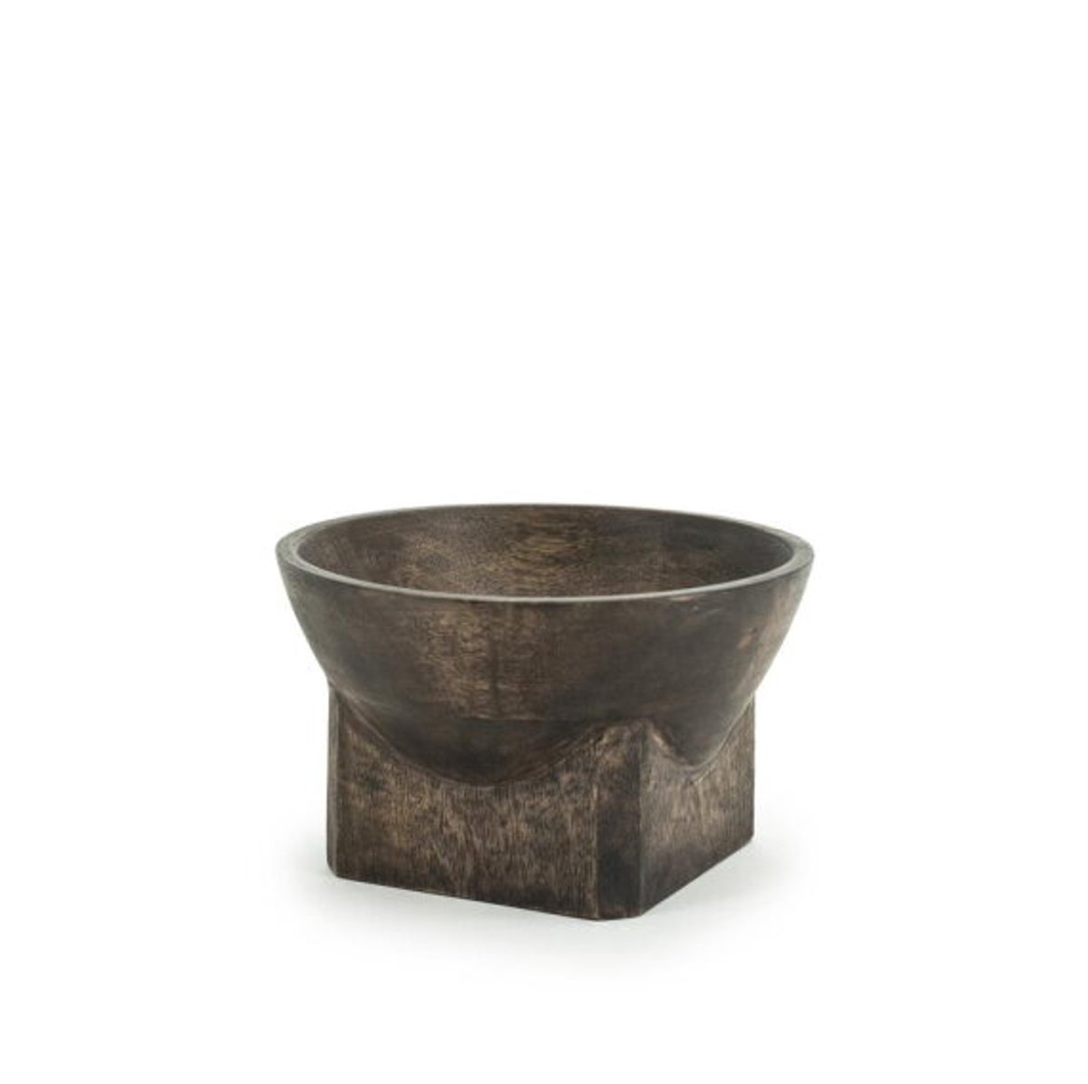 BY-BOO vaas/schaal Bora small - 17x17x10cm- mangohout brown