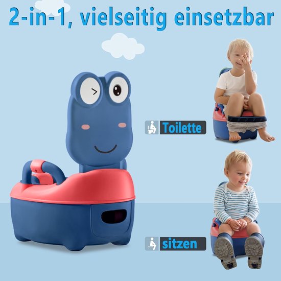 Baby Potje - Toilettrainer Peuter - Zindelijkheidstraining - Zacht PU-kussen - 36 x 31 x 22 cm - Blauw — afbeelding 3