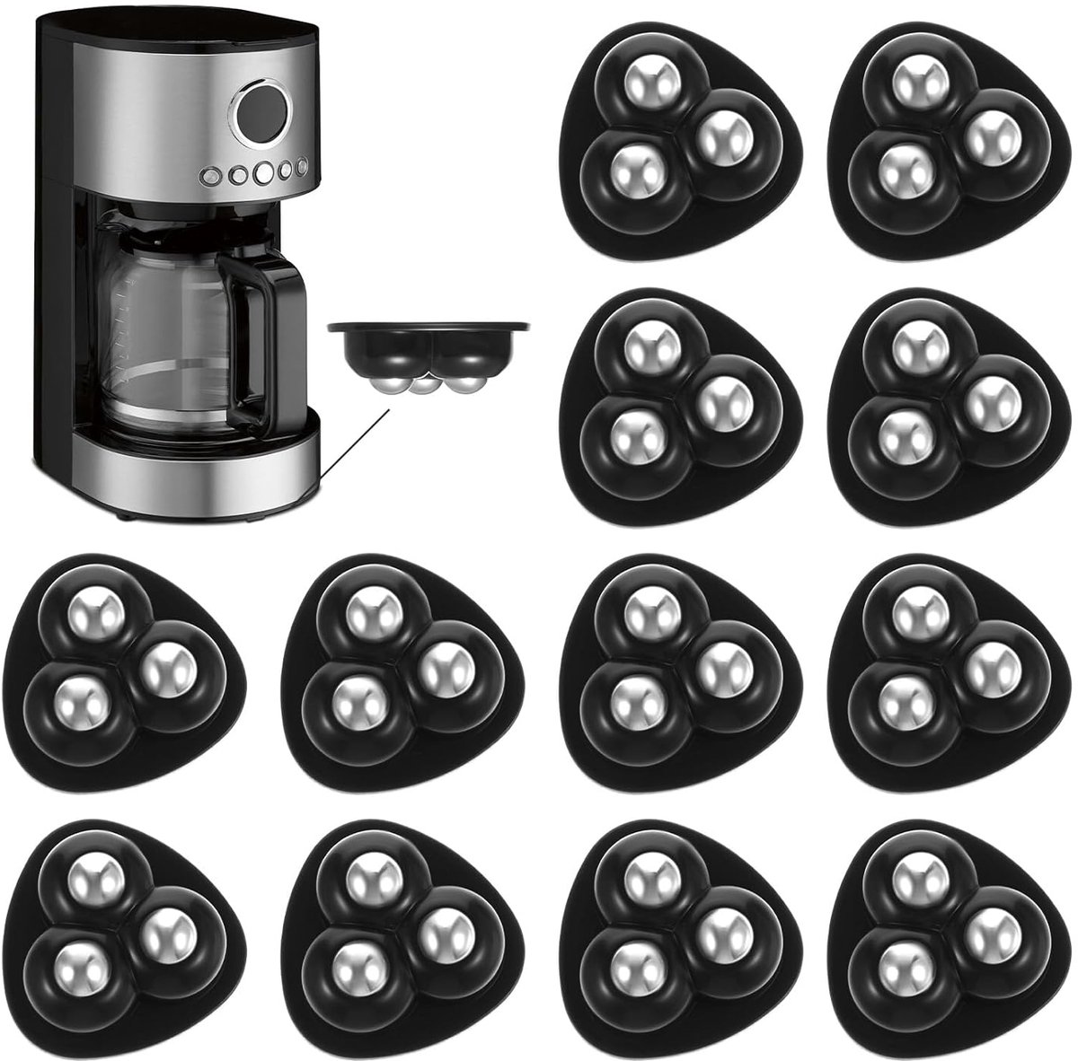 Zwenkwielen Zelfklevend - Apparaat Rollers - Meubels Verplaatsen - 360 Graden Rotatie - 12 Stuks - Grijs
