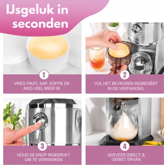 IJsmachine - IJsmaker - Softijs Machine Voor Thuis - 35 W - Zilver van Merkloos — afbeelding 4