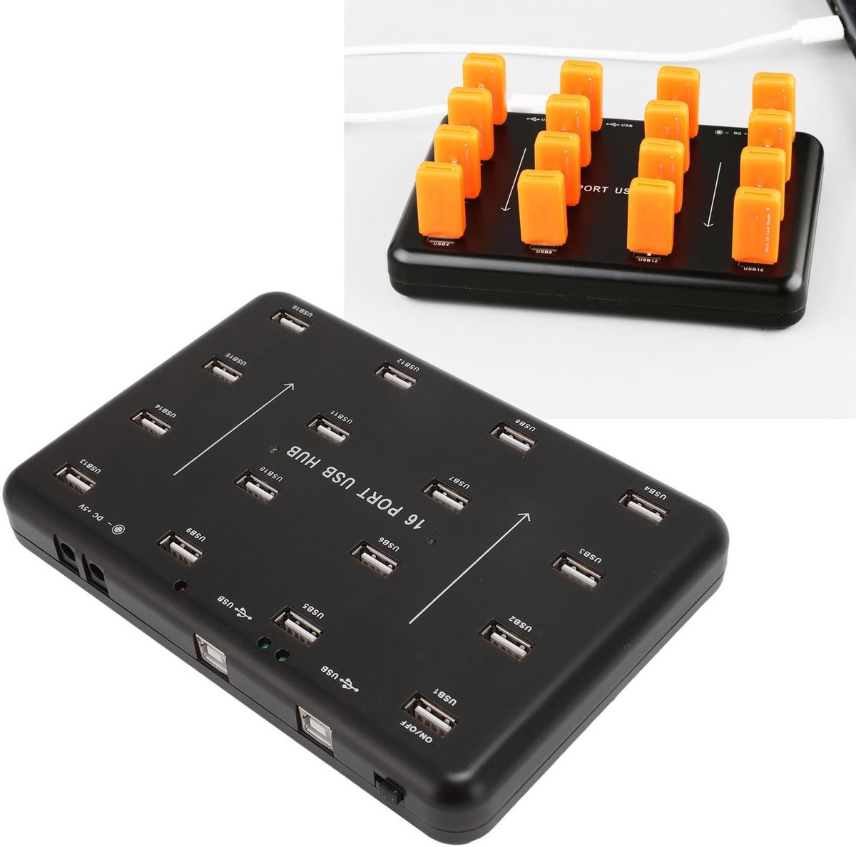 Allecto - USB Flash Drive Duplicator - 1 Tot 16 USB2.0 - Hoogwaardige gegevenskopie - Compact formaat - Gegevens cloner - Ideaal voor professionals...