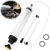 Olieaanzuigpomp - 500 ml Oliespuit - Olie zuigspuit - Olie zuigpistool - Handpomp - Olie-extractor - Olievulpomp - Geschikt voor remolie, versnellingsbakolie, koelvloeistof, motorolie, oliepomp, transferpomp - Met Slang & Verlengstukken - Zwart