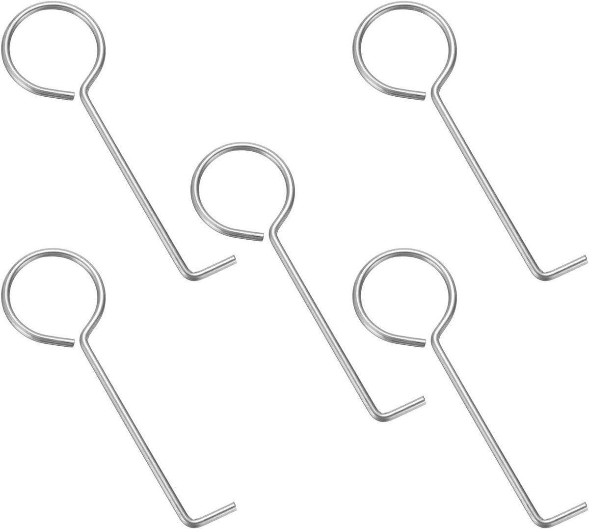 Afvoerhaak RVS - Afvoerlifter Reiniger - Afvoer Reinigen - Ringontwerp - 5 stuks - Zilver