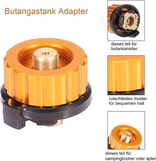 2 stuks Camping Stove Connector Gas Bottle Adapter Split Type Furnace Converter voor Butaan Canister naar Schroef Gas Cartridge van Merkloos — afbeelding 2