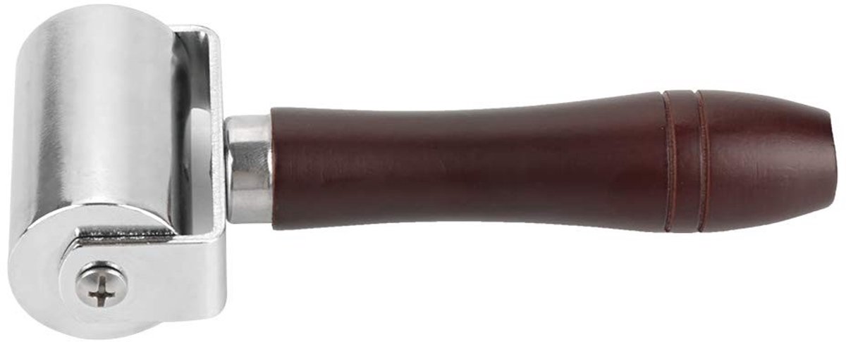 Allecto - Leren Lijmroller 60mm - Hoogwaardige Carbon Staal - Met Houten Handvat - Voor Precisie en Gemak - Ideaal voor Knutselen - Geschikt voor P...