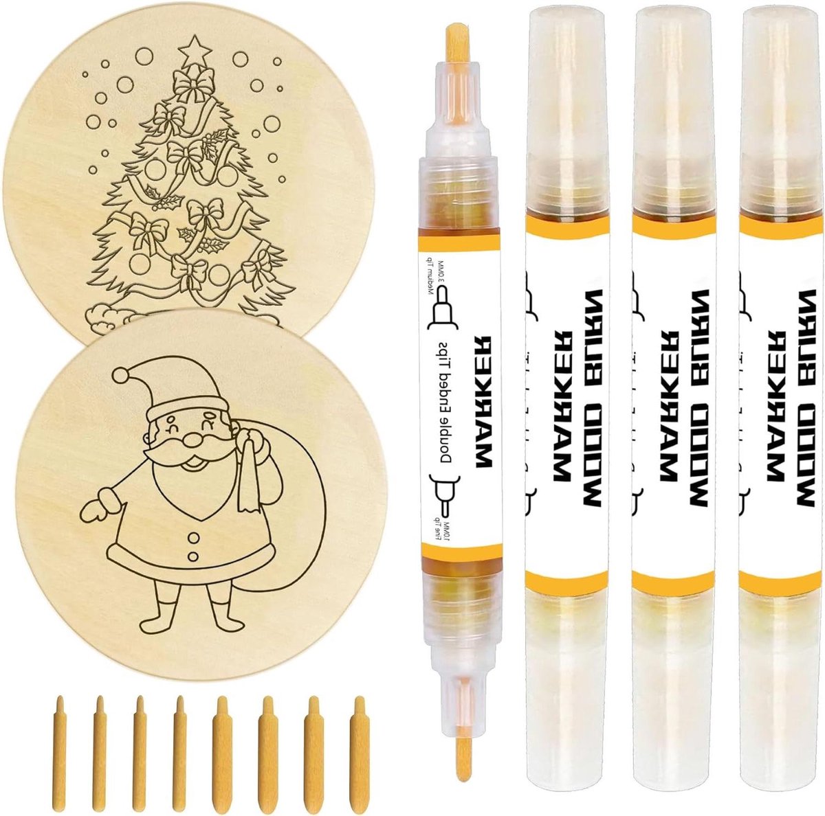 Houtbrandpen Set - Markeerstift Hout - Decoreren Hout - Met Vervangende Punten - 4 Stuks - Rood