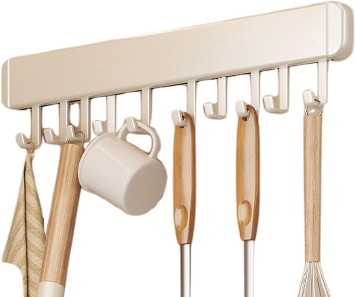 Keukenhaakrek - Opbergrek Haken - Keuken Organiseren - Zonder Boren Monteren - 50cm - Wit