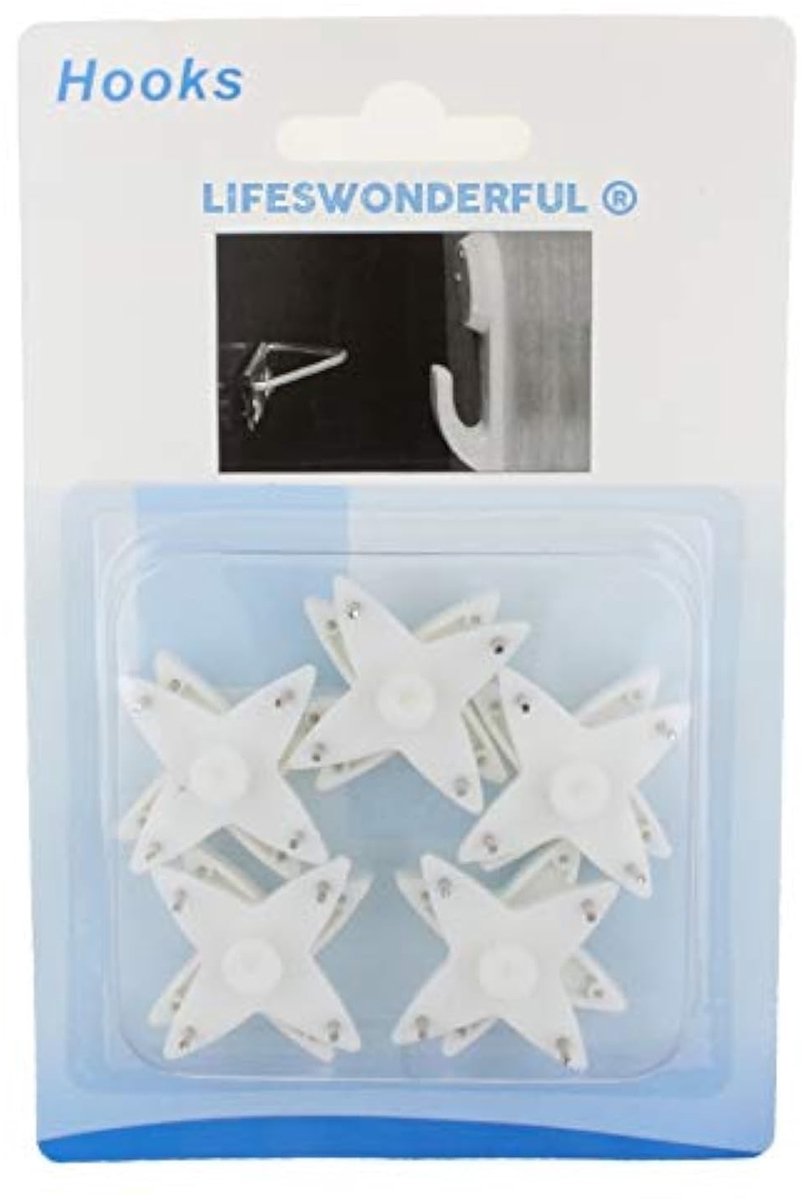 Allecto - Witte Load-Spreading Picture Hanger Haken - Perfect voor Fotolijsten - 10 Stuks - Ideaal voor Baksteen en Gipsplaat - Veilig en Eenvoudig