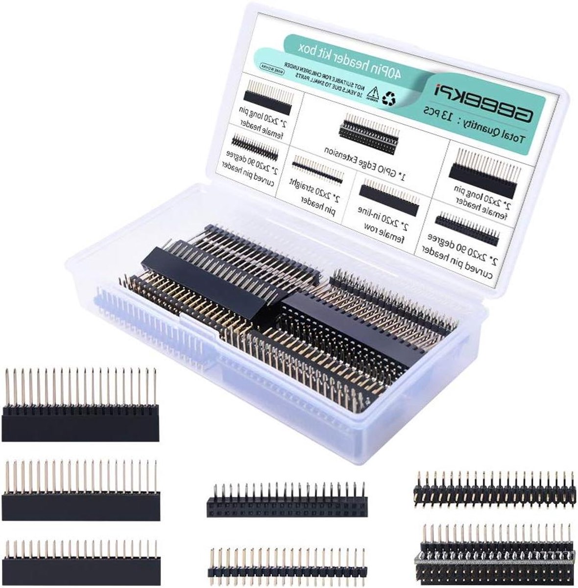 40 Pin Header Kit - Pin Extensie Kit - Elektronica DIY - Verschillende Pin Lengtes - 13 Stuks