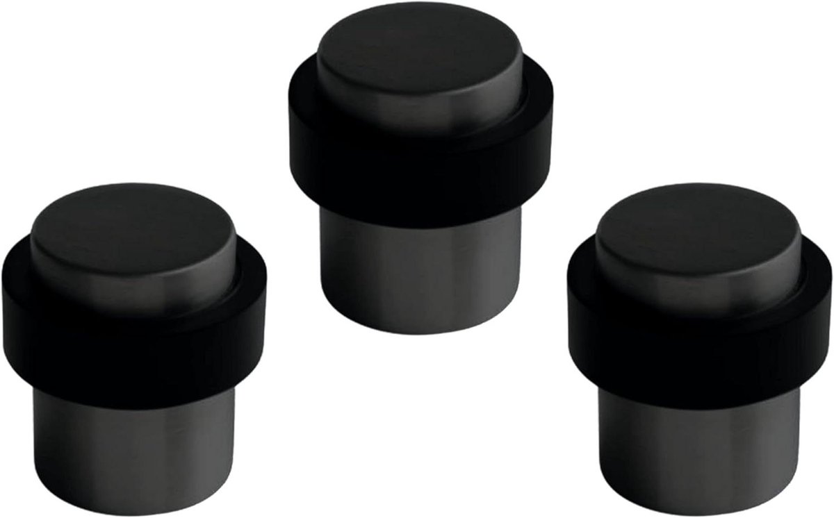 Deurstops - Vloerstoppers Deur - Deuren Beschermen - Verborgen Bevestiging - 30mm x 40mm - Zwart