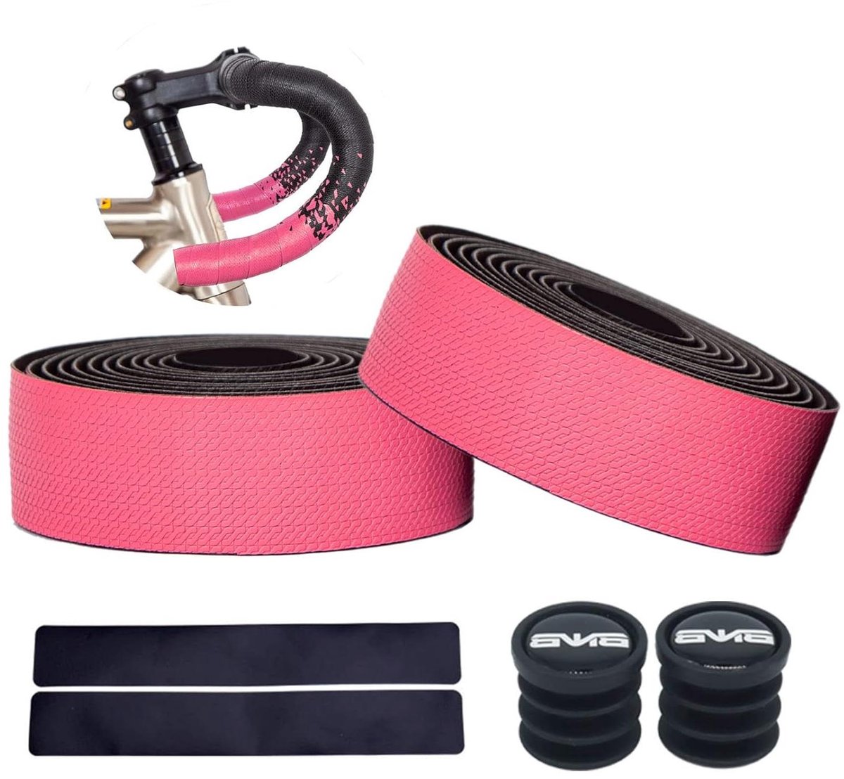 Fietsstuurbanden - Racefiets stuurtape - Comfortabel fietsen - Schokabsorberend materiaal - 2150 mmx30 mmx3 mm - Roze