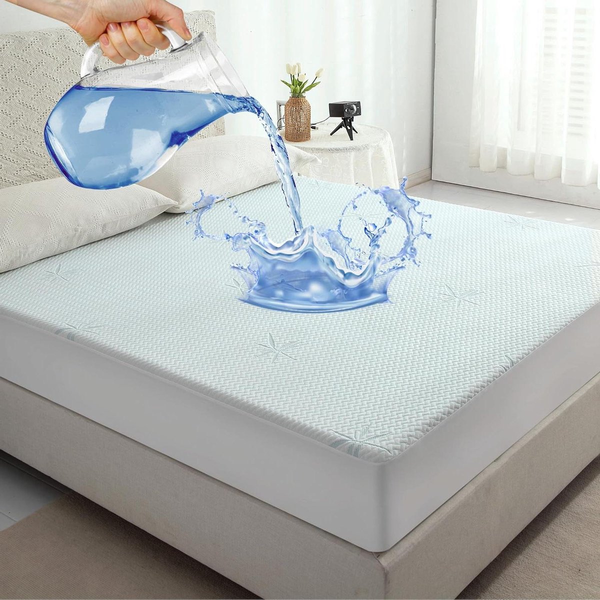 Waterdichte Matrasbeschermer - Matrashoes Beschermhoes - Matras Beschermen - Ademend en Geluidloos - 90x190 cm - Wit
