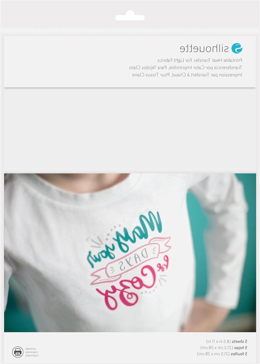 Bedrukbaar Materiaal - Hitteoverdracht Vinyl - Kleding Ontwerpen - Voor Inkjet Printers - 5 Stuks - Wit