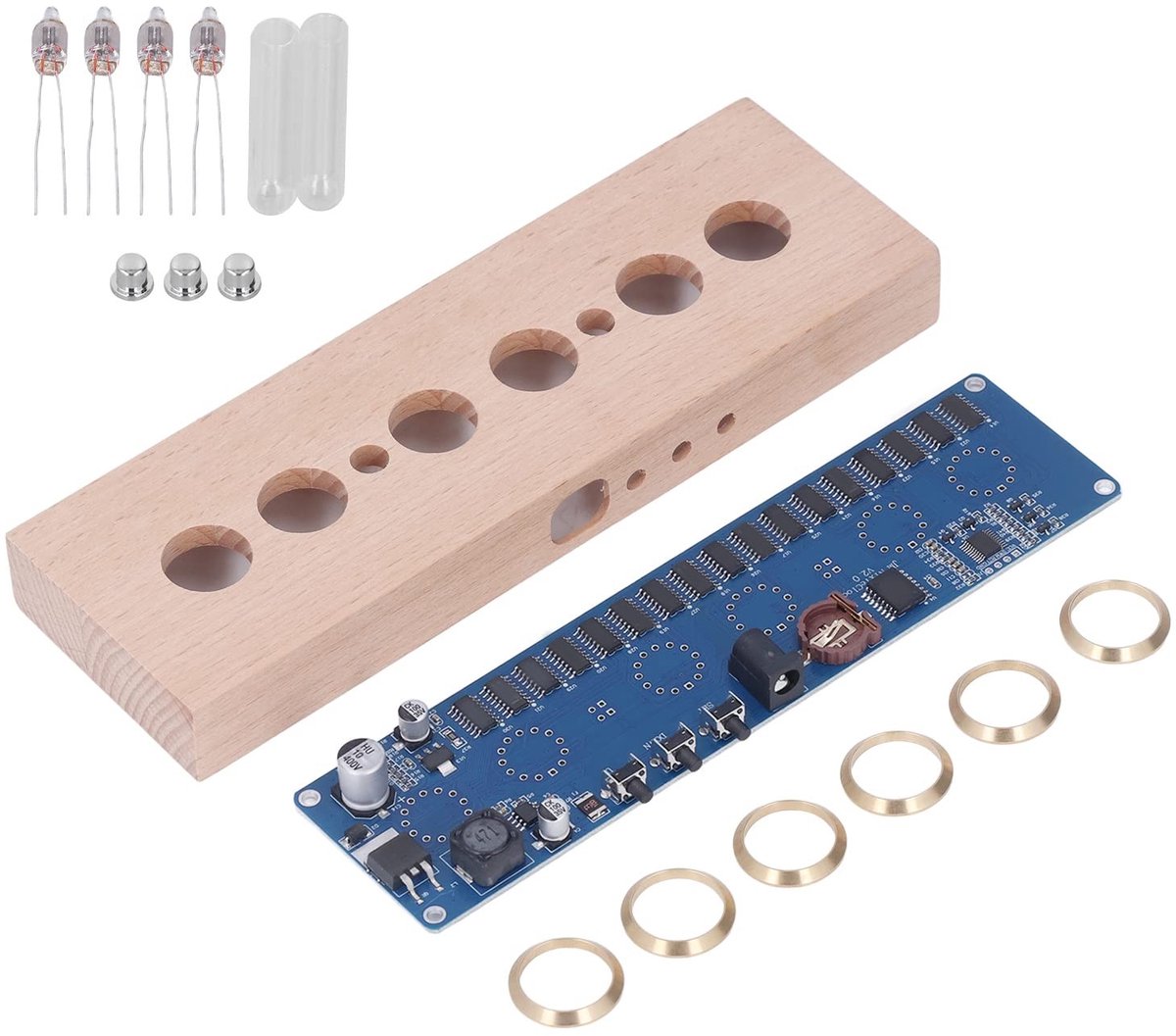 Allecto - Nixie Tube Clock - Vintage Klok - Multi Color - DIY Klok Bouwpakket - Perfect voor Thuis en Kantoor - Retro Stijl