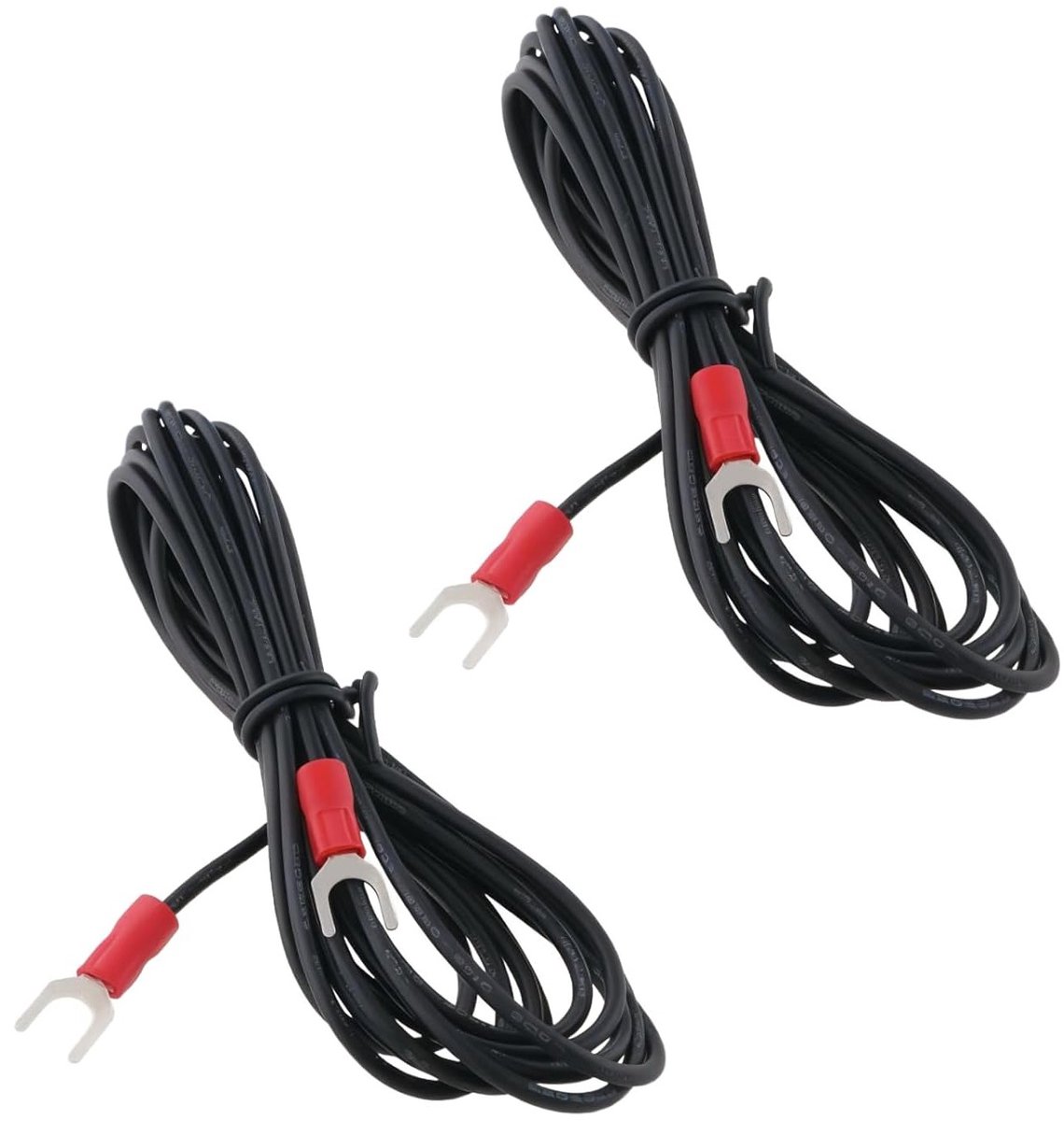Allecto - Fonograaf draaitafel aarddraad - HiFi Aarding - 2 m - 18AWG Kabel - U-Type Connectoren - Magnetische Cartridge draaitafels - Geschikt voor draaitafels - Zwart - 2 stuks.