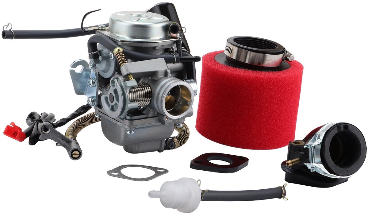 Allecto - WOOSTAR PD24 Carburetor met 42mm Luchtfilter voor 152QMI 157QMJ Motoren 125cc 150cc
