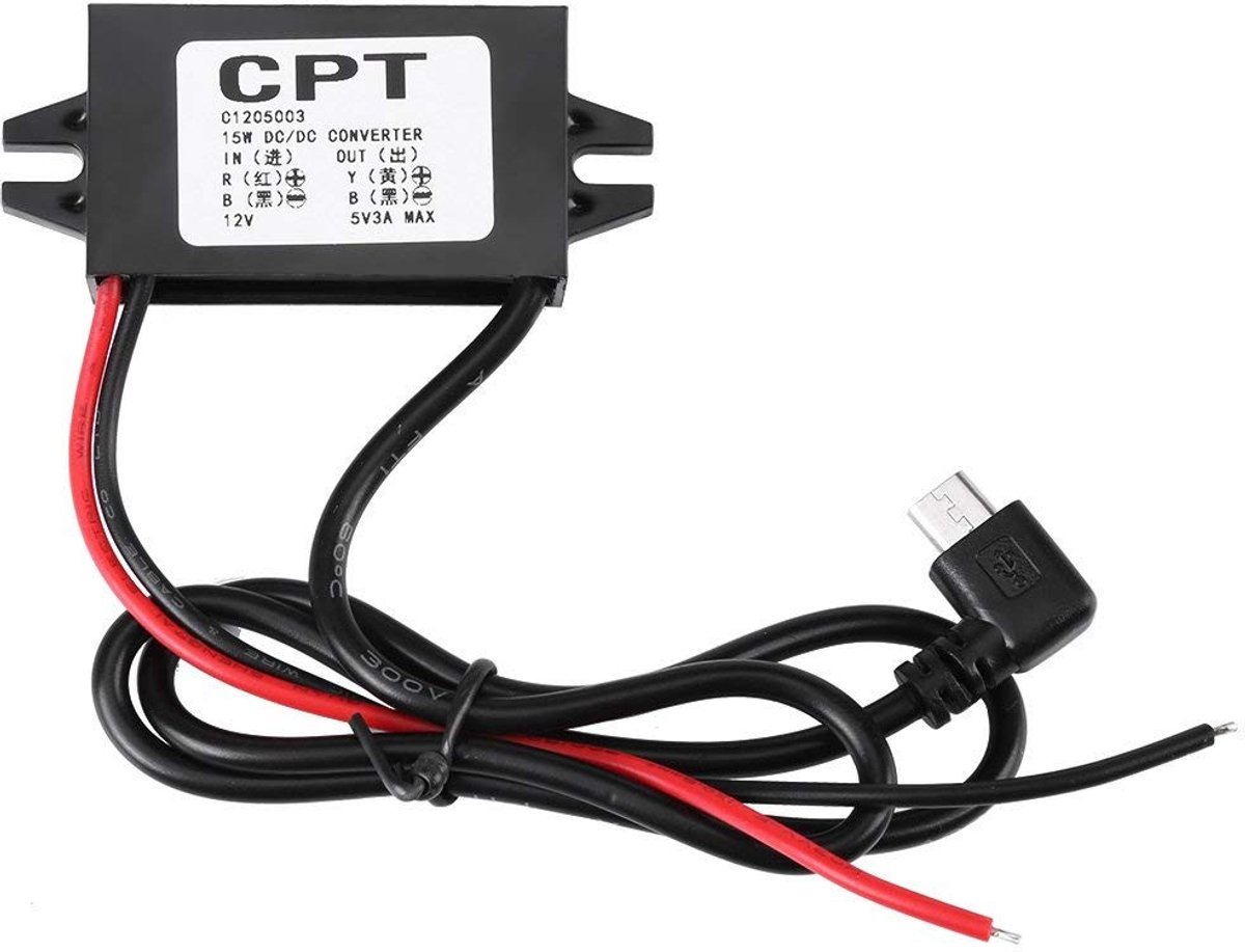 Allecto - DC-DC Converter 12V naar 5V 3A - Spanning Regulator - Micro-USB - Voor Auto en Smartphone - Elektronica - Laadapparaat - Geschikt voor di...