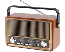 Retro radio met Bluetooth, nostalgische kofferradio, klein, met AM/FM/SW3, USB/TF/AUX, oplaadbaar, keukenradio, vintage radio voor keuken, kantoor, outdoor