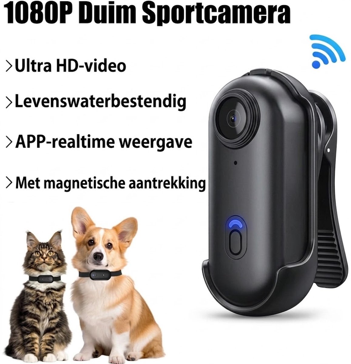 Mini Action Camera 1080P Bodycam Mini-Sportcamera Mini WiFi-actiecamera, IP68 Waterdicht tot 30 Meter, 120° Groothoeklens, Mini POV-Vlogcamera, 800 mAh Batterij, Draagbare Camera Voor Motor-/fiets-/ski-/huisdierhelmen, Compacte Dashcam (Zwart) thumbnail 7