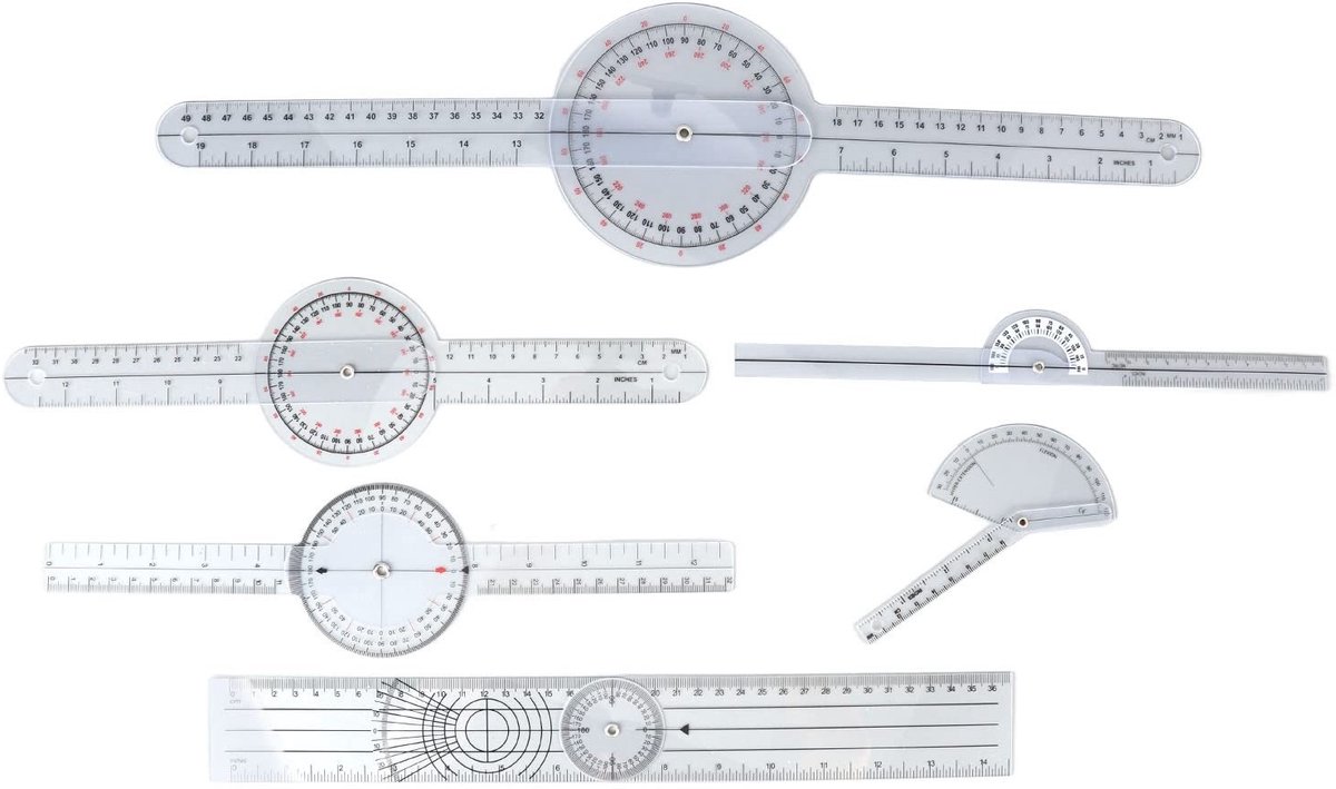 Dailygoody - Digitale Goniometer - 6-delige Medische Goniometerset - Multifunctioneel - 6 8 10-inch - Gewrichtsgoniometerset - Voor Fysiotherapeuten e...