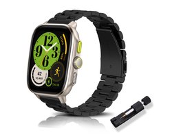 Dailygoody - Reservearmband - Roestvrijstalen Horlogeband - Zwart - 20 mm - Compatibel met Amazfit - Elegante Armband voor Cheetah