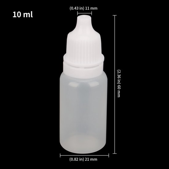 Dailygoody - Lege Druppelflesjes - 200 Stuks - Ideaal voor Verf en Essentie - 10 ml - Inclusief Kleine Trechters - Herbruikbaar en Wegwerp - Geschikt ... van Merkloos — afbeelding 4