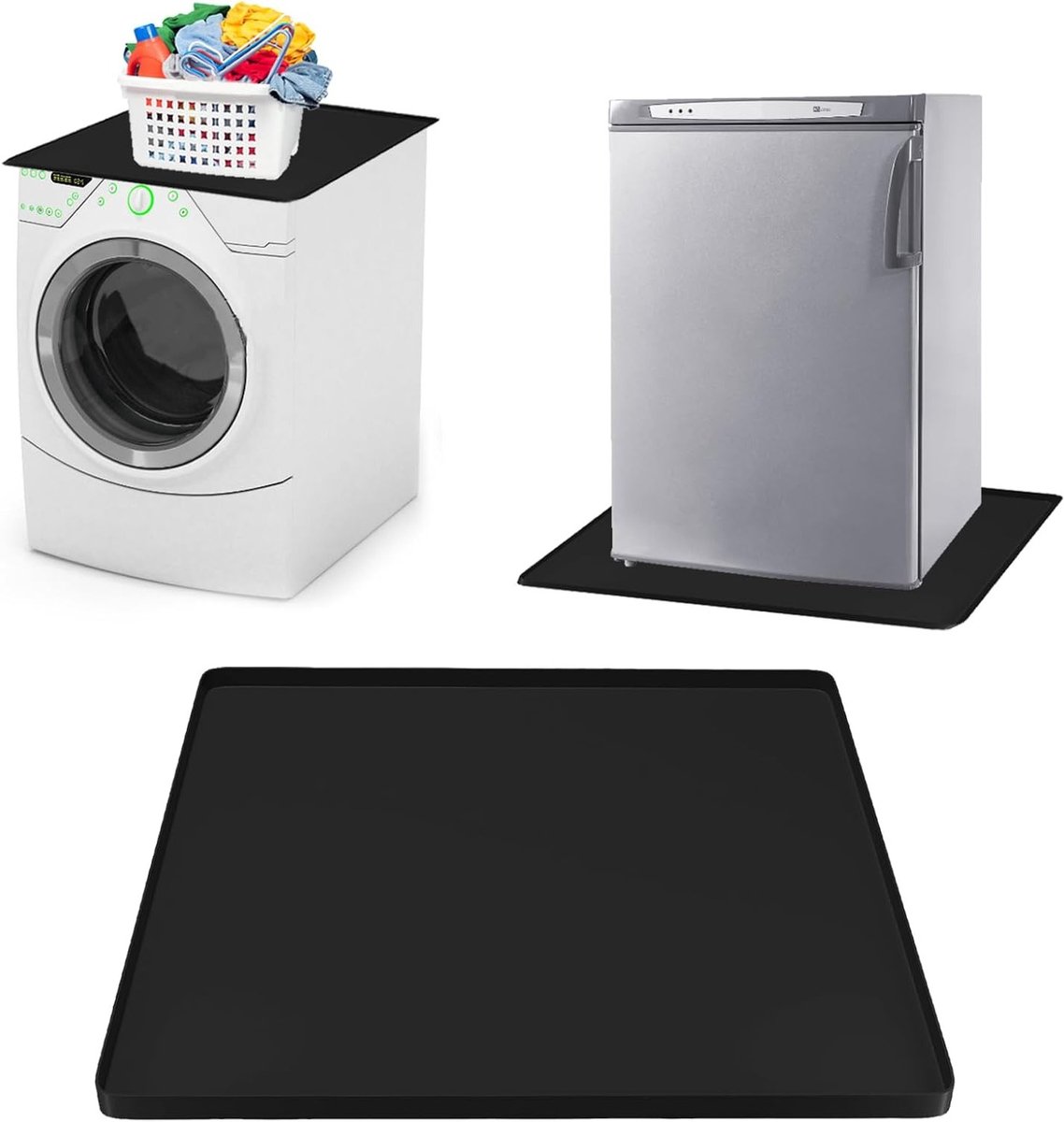 Siliconen Drupbak voor Koelkast en Wasmachine, 60 x 60 cm, Vloerbescherming, Antislip, Waterdicht, Ideaal voor Koelkast en Vriezer